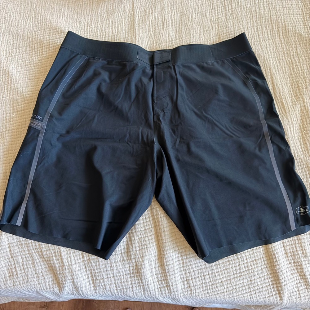 O'Neill Hyperfreak Hydro Board Shorts Mens 38 Black No Tie Fly SP9106000